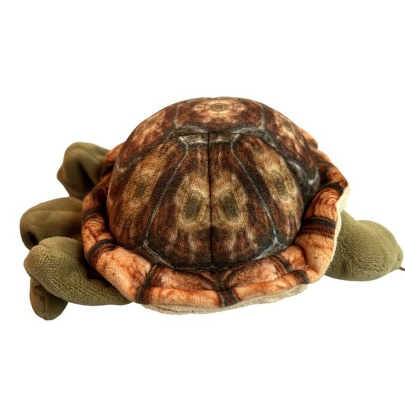 Folkmanis Tortoise Finger Puppet Plush 5" Realistic Pattern & Movable Legs - Picture 2 of 5